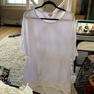 Solid white Lularoe irma 2XL